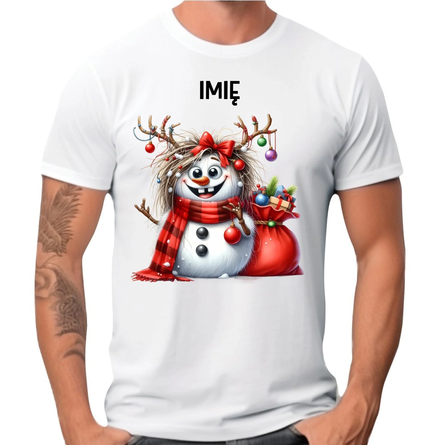 Koszulka męska świąteczna - Bałwanek - personalizowana BN70