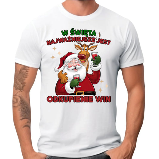 Koszulka męska świąteczna - W święta najważniejsze jest odkupienie win BN73