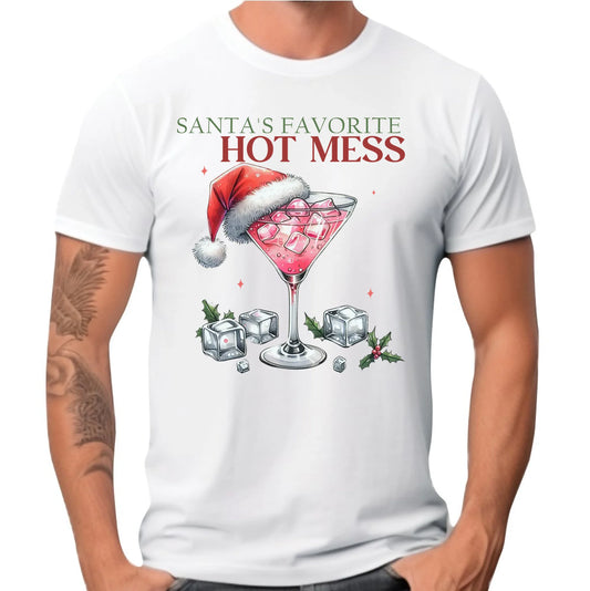 Koszulka męska świąteczna - Santa's favorite hot mess BN75