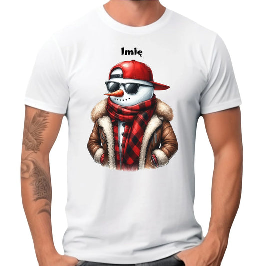 Koszulka męska świąteczna - Stylowy bałwan - personalizowana BN129