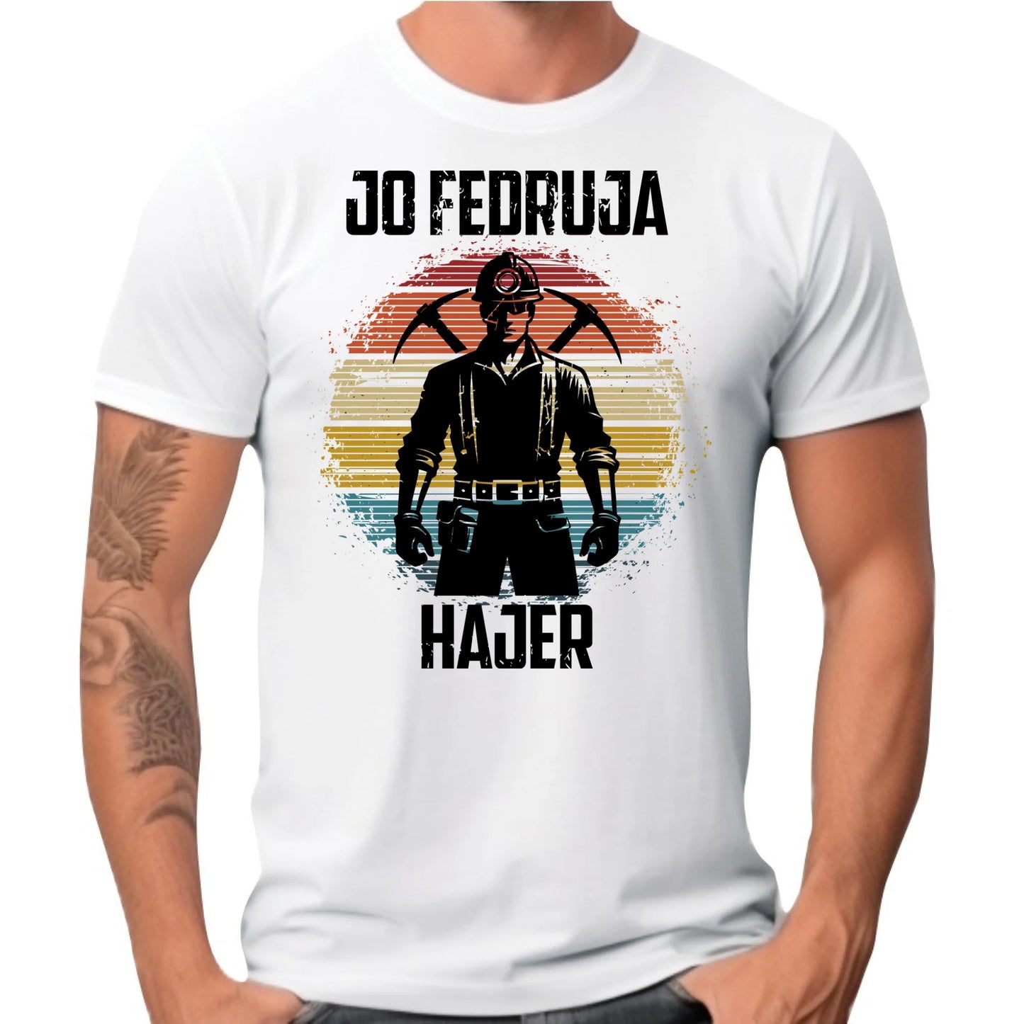 Koszulka męska - prezent dla górnika - Jo fedruja Hajer G26