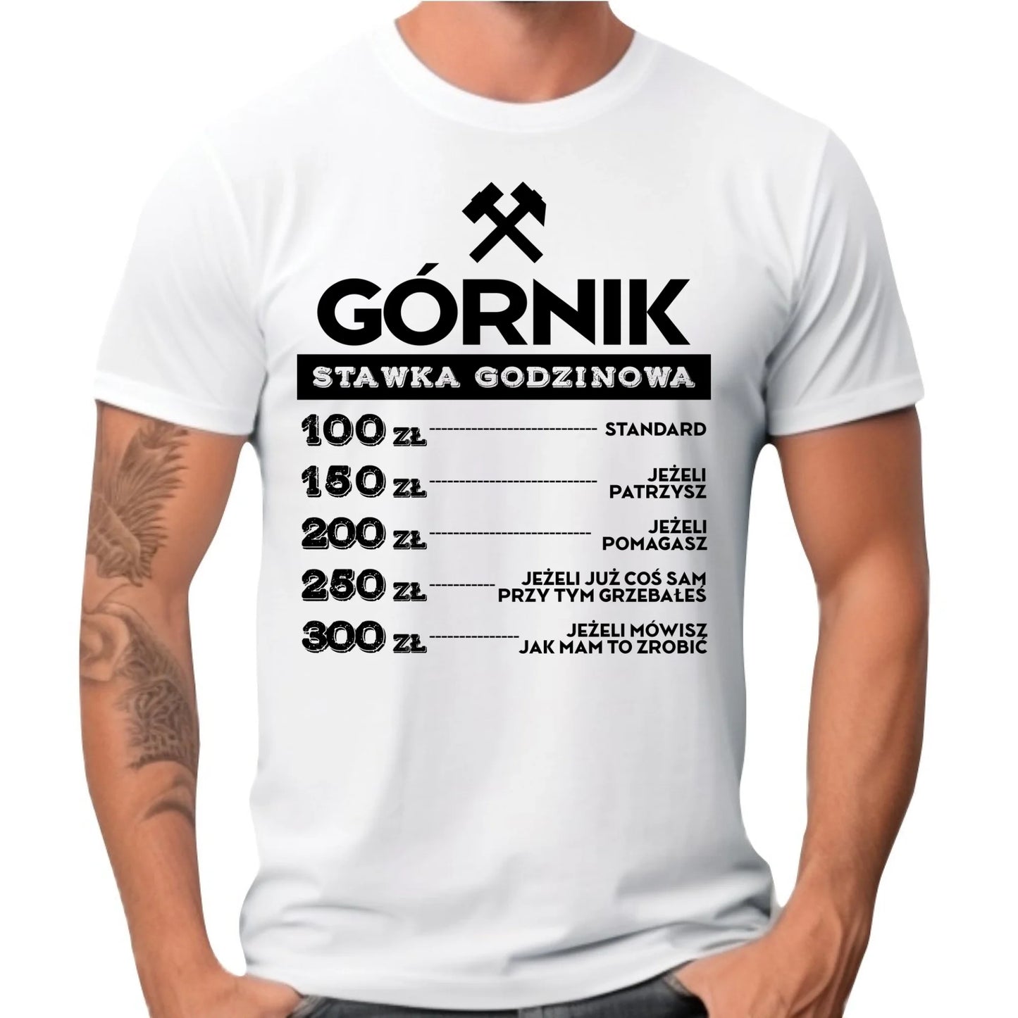 Koszulka męska - prezent dla górnika - Górnik stawka godzinowa G14