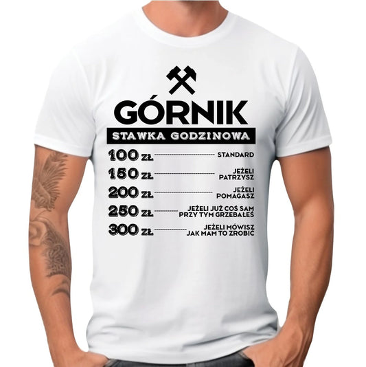 Koszulka męska - prezent dla górnika - Górnik stawka godzinowa G14