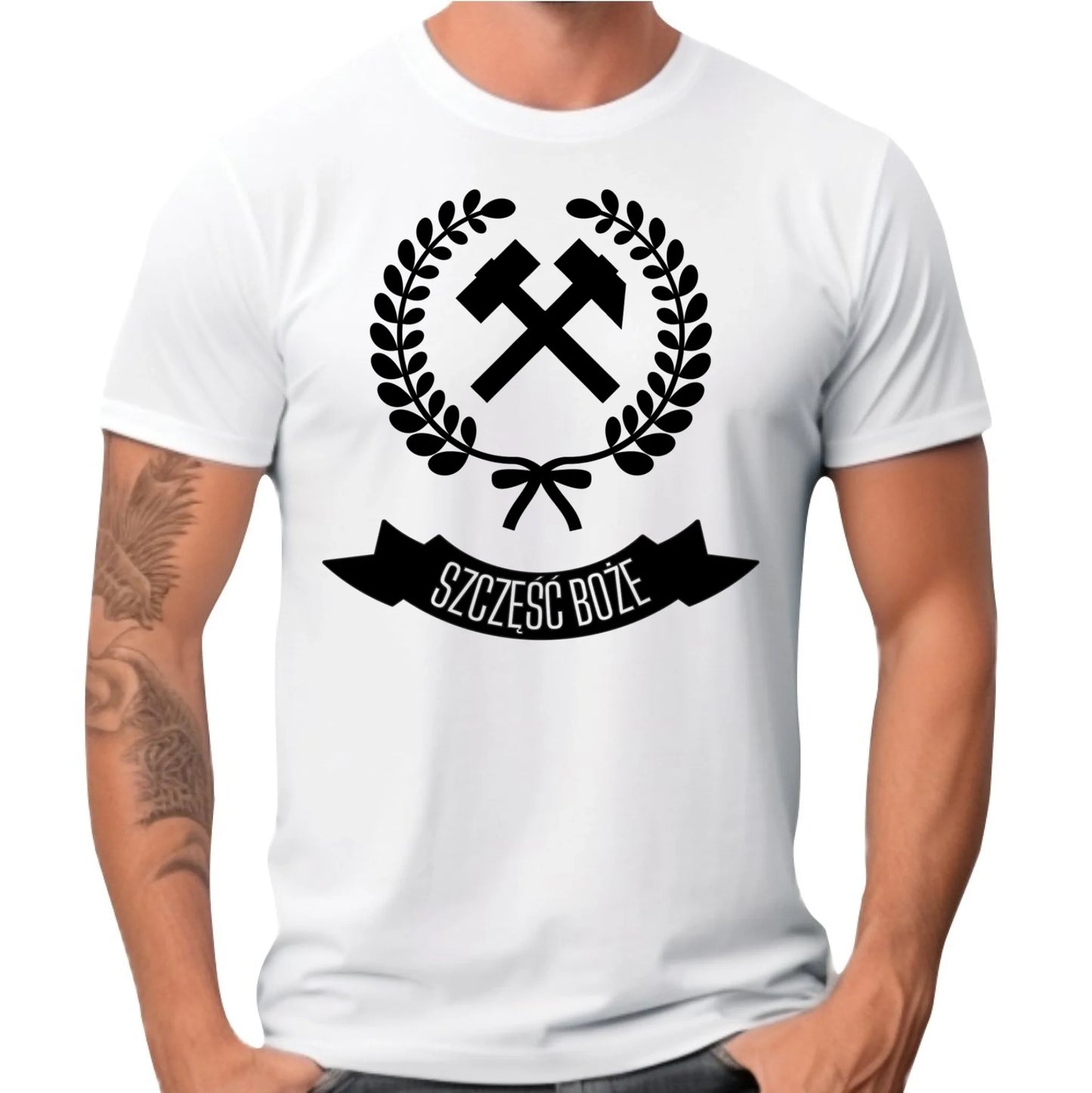 Koszulka męska - prezent dla górnika - Szczęść Boże G02