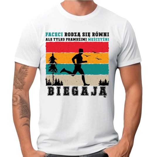 Koszulka męska dla biegacza - Prawdziwi mężczyźni biegają HB02
