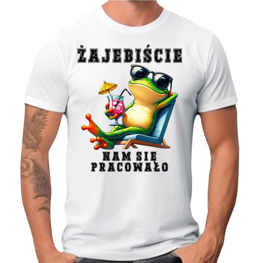 Koszulka męska na odejście z pracy - Żajebiście nam się pracowało OP09