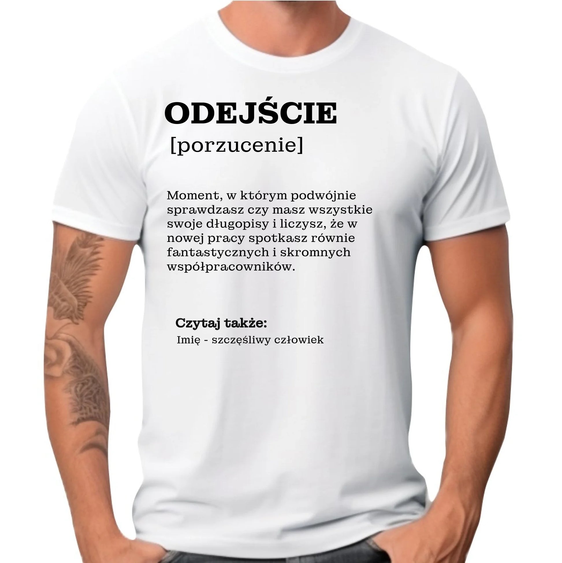 Koszulka męska - Odejście z pracy [porzucenie] - personalizowana OP01 - StoryCups.pl