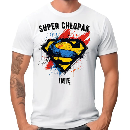 Koszulka męska - prezent na Dzień Chłopaka - Super Chłopak - personalizowana DCH18