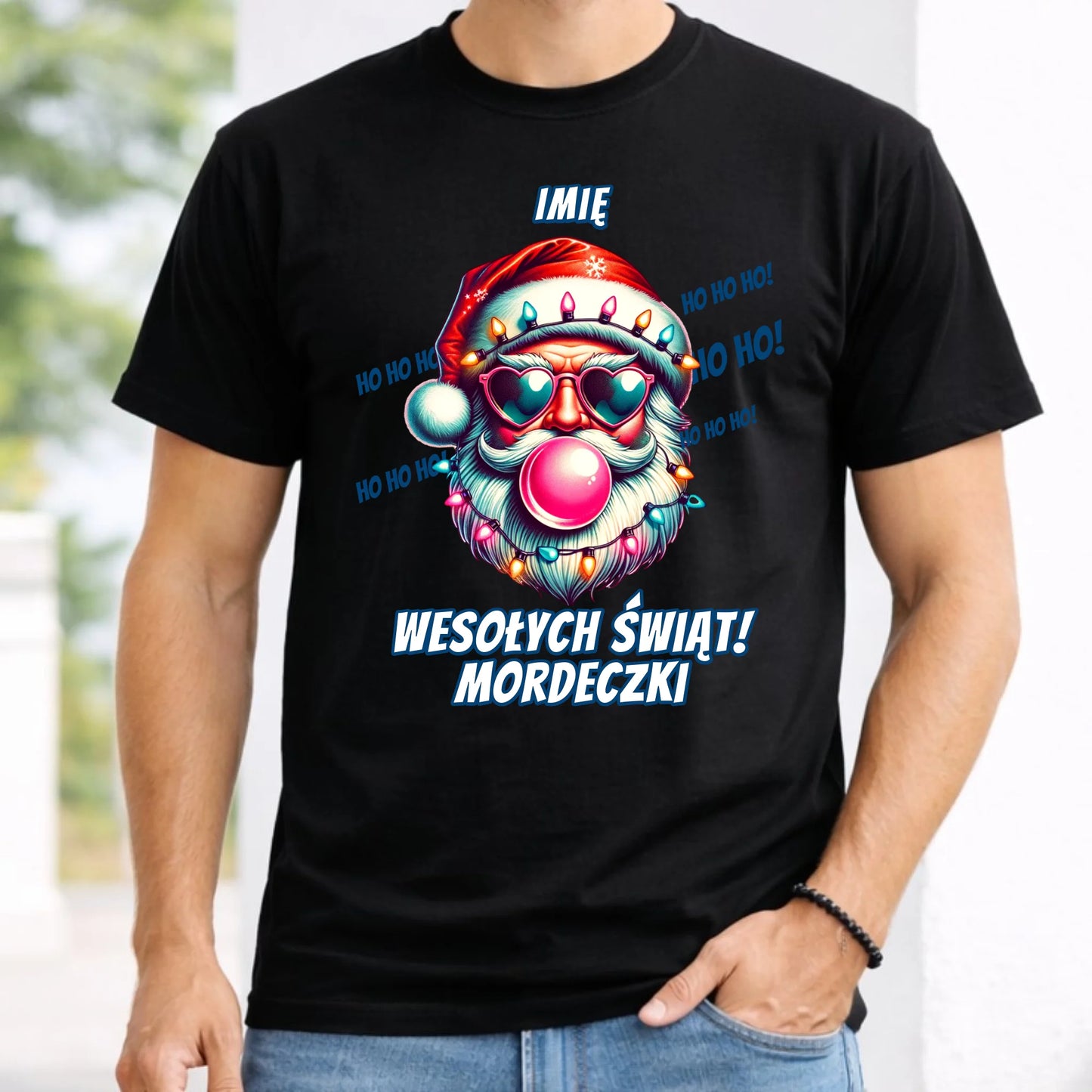 Koszulka męska świąteczna - Mikołaj Wesołych Świąt Mordeczki - personalizowana BN17