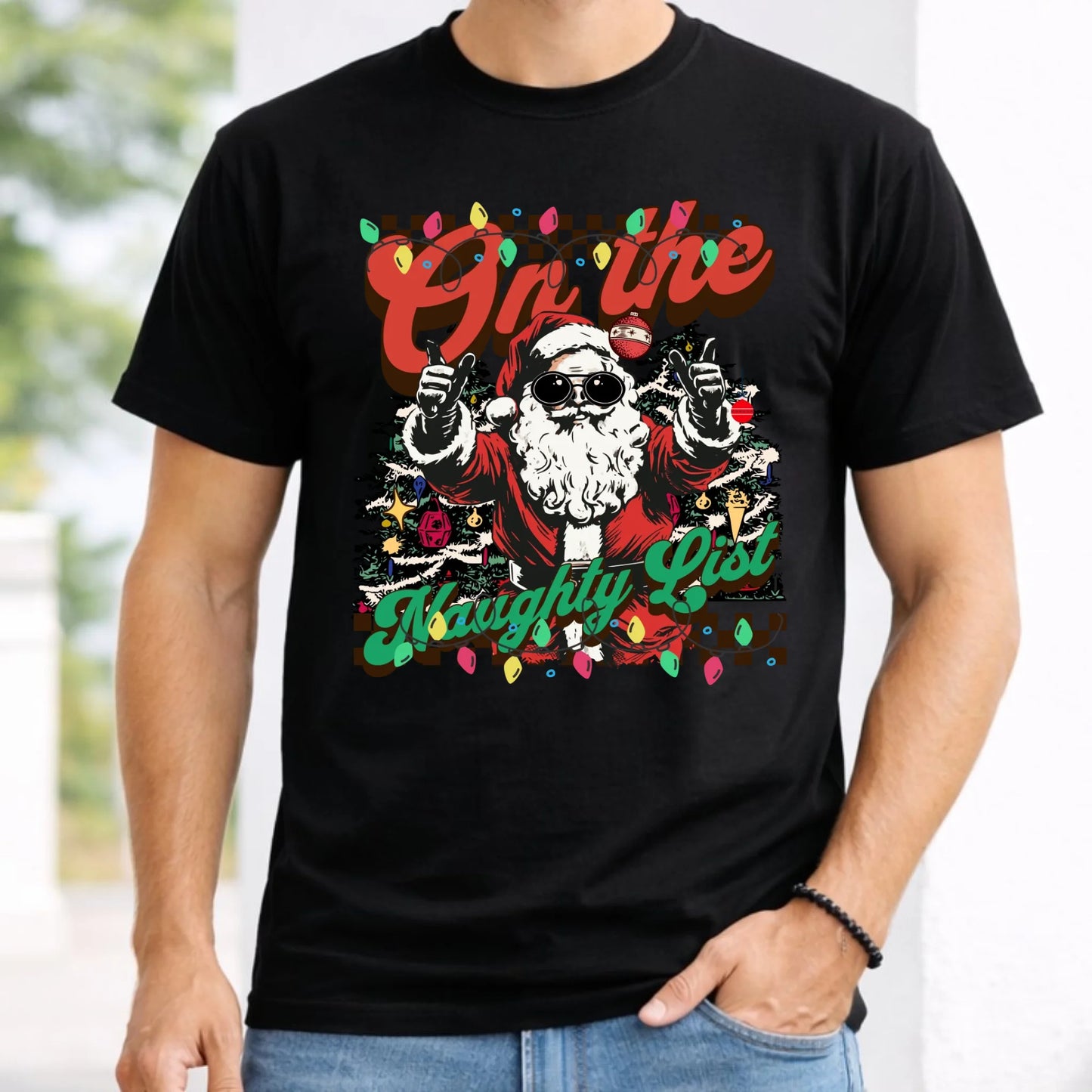 Koszulka męska świąteczna - On the Naughty List BN50