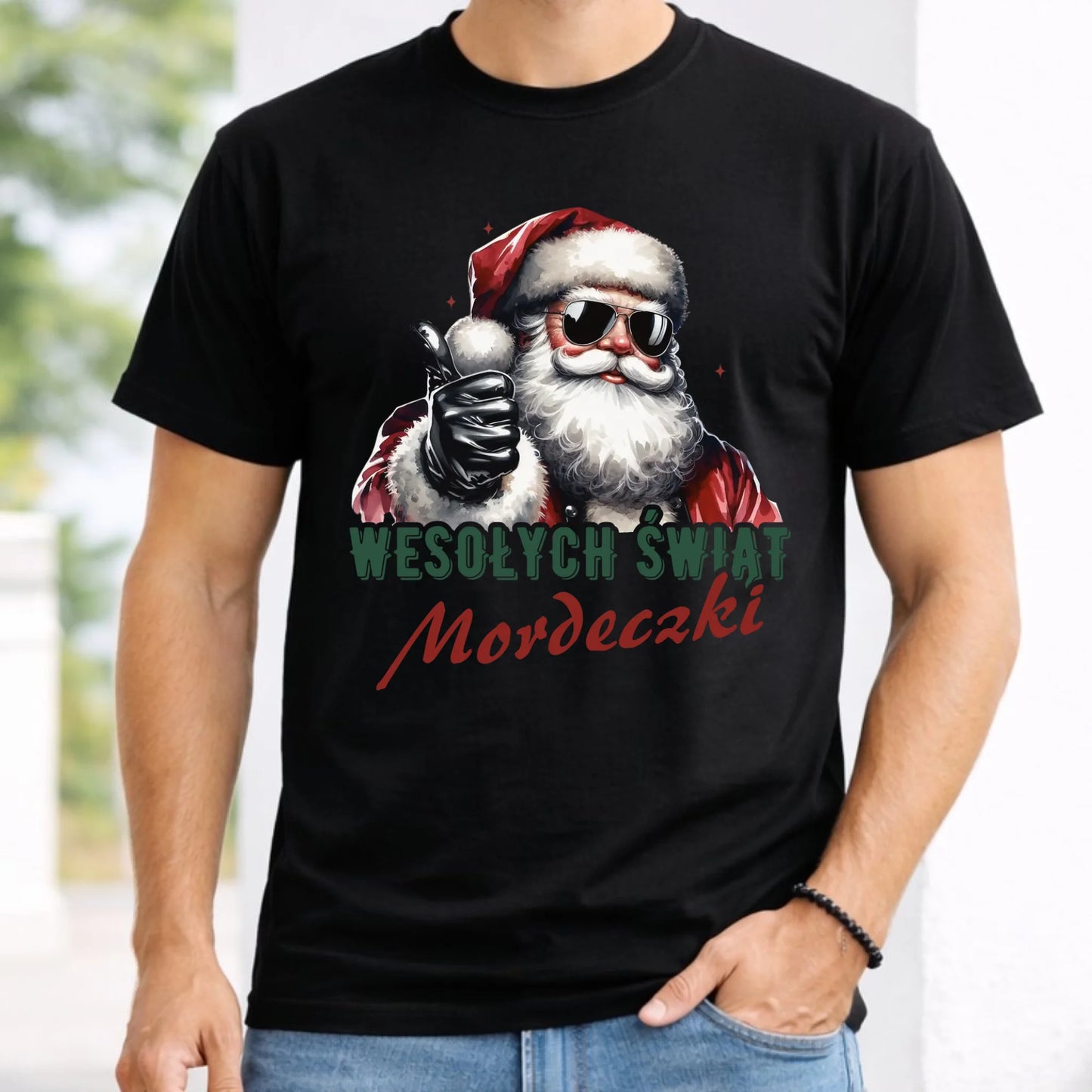 Koszulka męska świąteczna - Mikołaj Wesołych Świąt mordeczki BN65