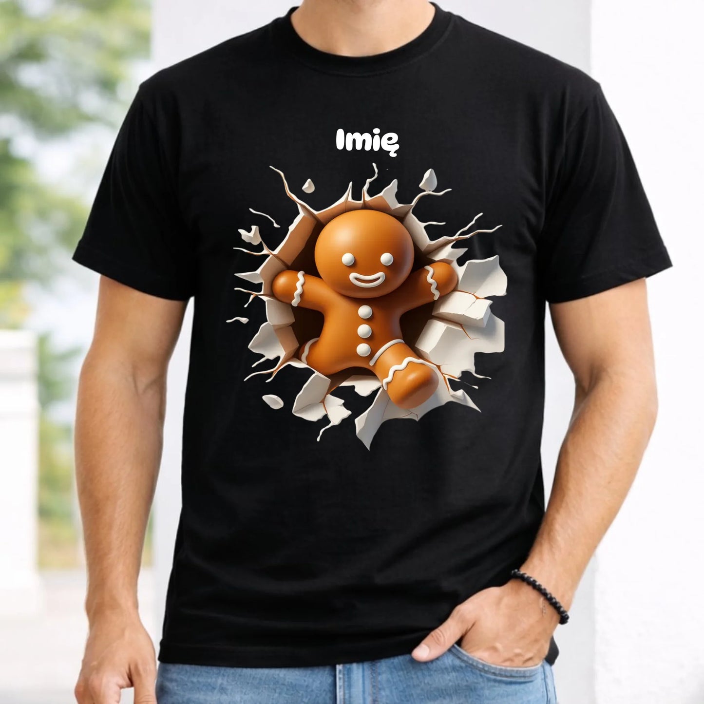 Koszulka męska świąteczna - Pierniczek 3D - personalizowana BN81