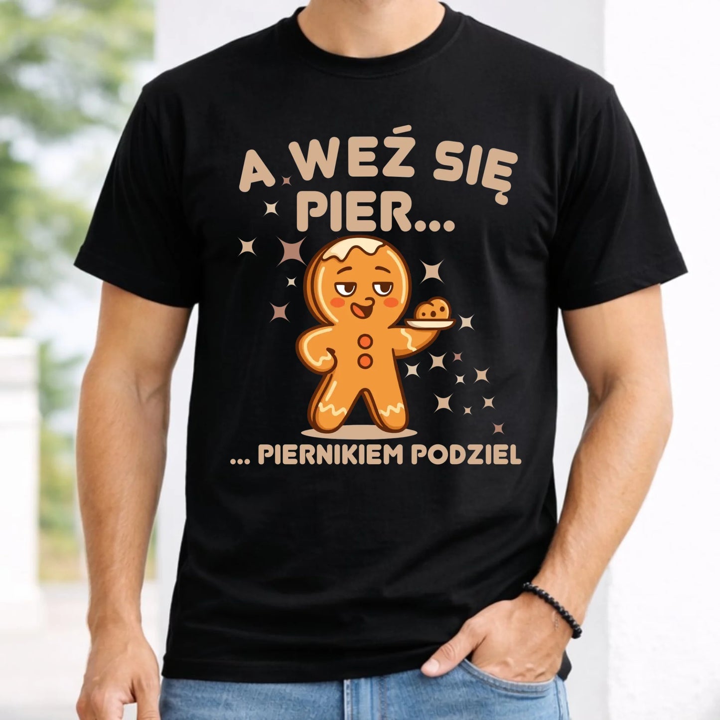 Koszulka męska świąteczna - Piernik A weź się pier... piernikiem podziel BN87