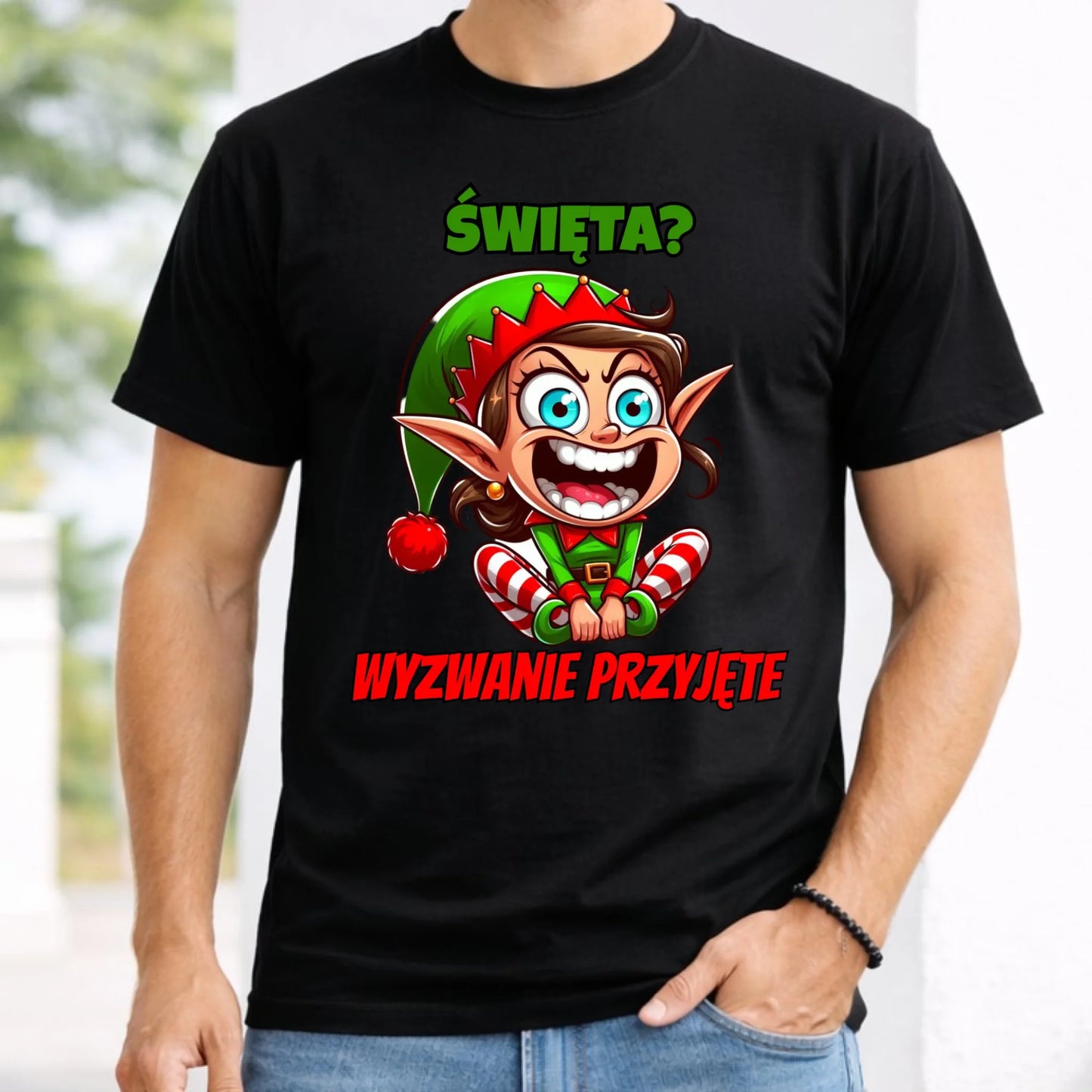 Koszulka męska świąteczna - Skrzat Wyzwanie przyjęte BN100