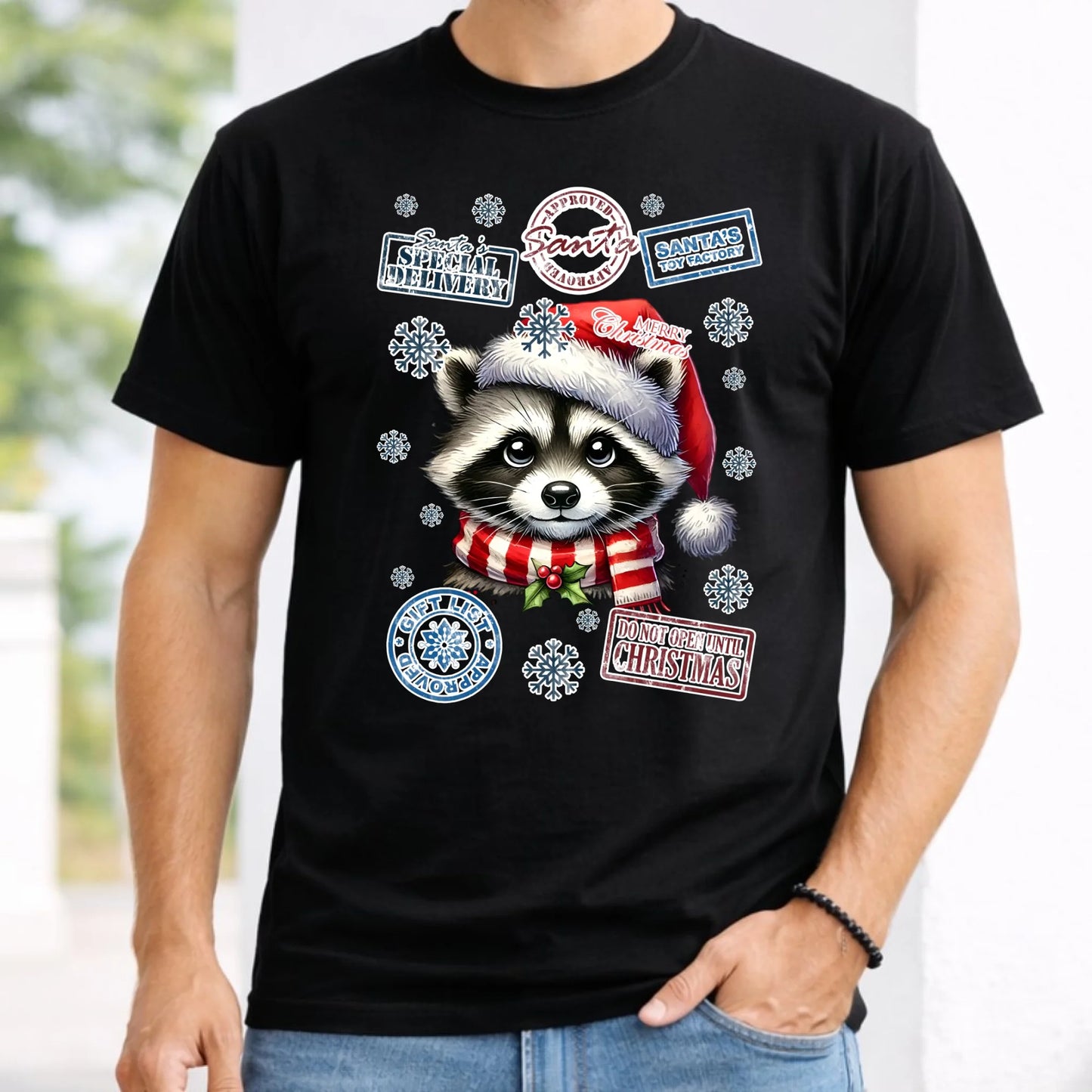 Koszulka męska świąteczna - Szop - Przesyłka od Mikołaja BN104