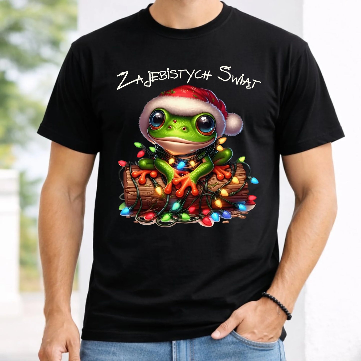 Koszulka męska świąteczna - Żaba - Żajebistych Świąt BN106