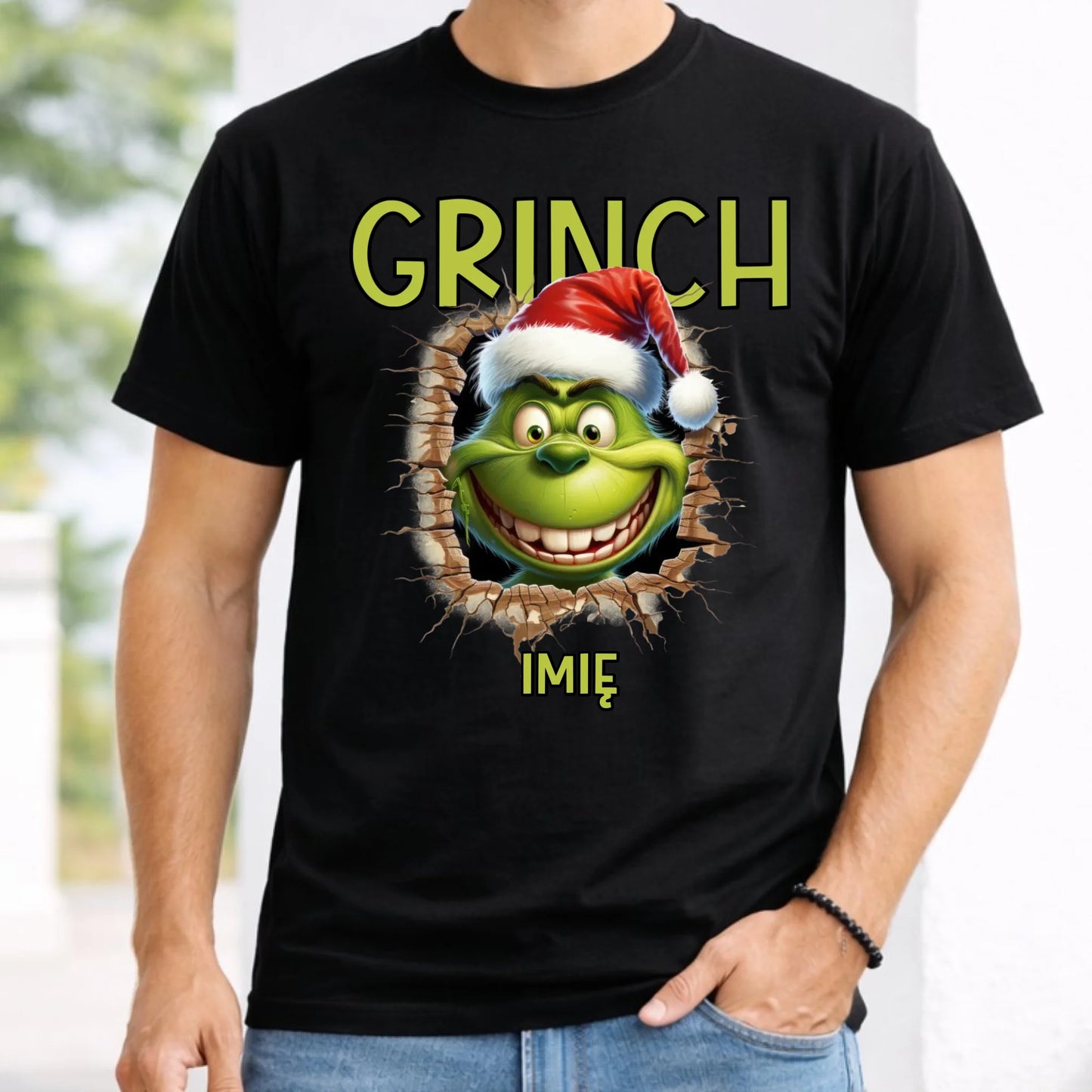Koszulka męska świąteczna - Grinch - personalizowana BN112