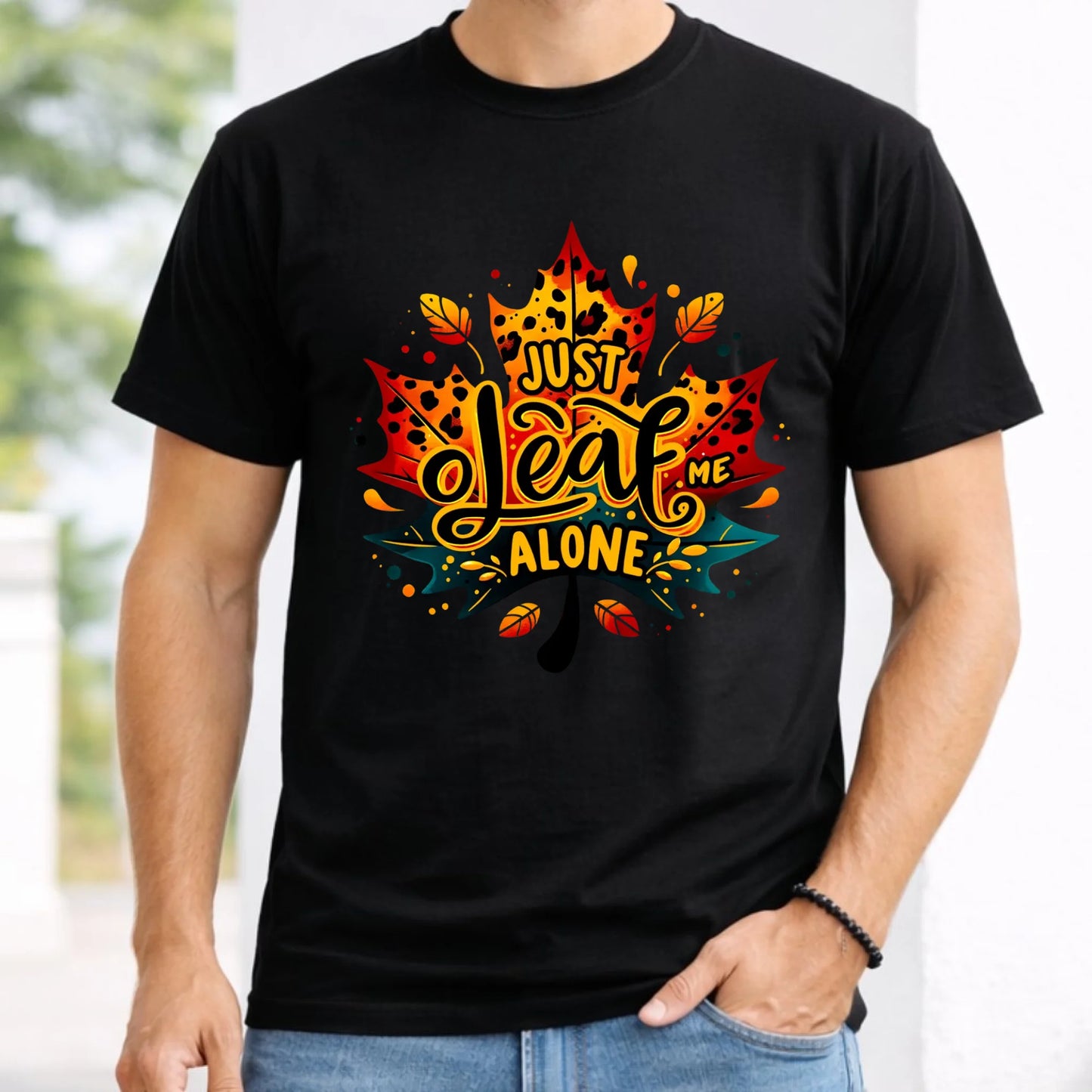 Koszulka męska jesienna - Just leaf me alone JS22