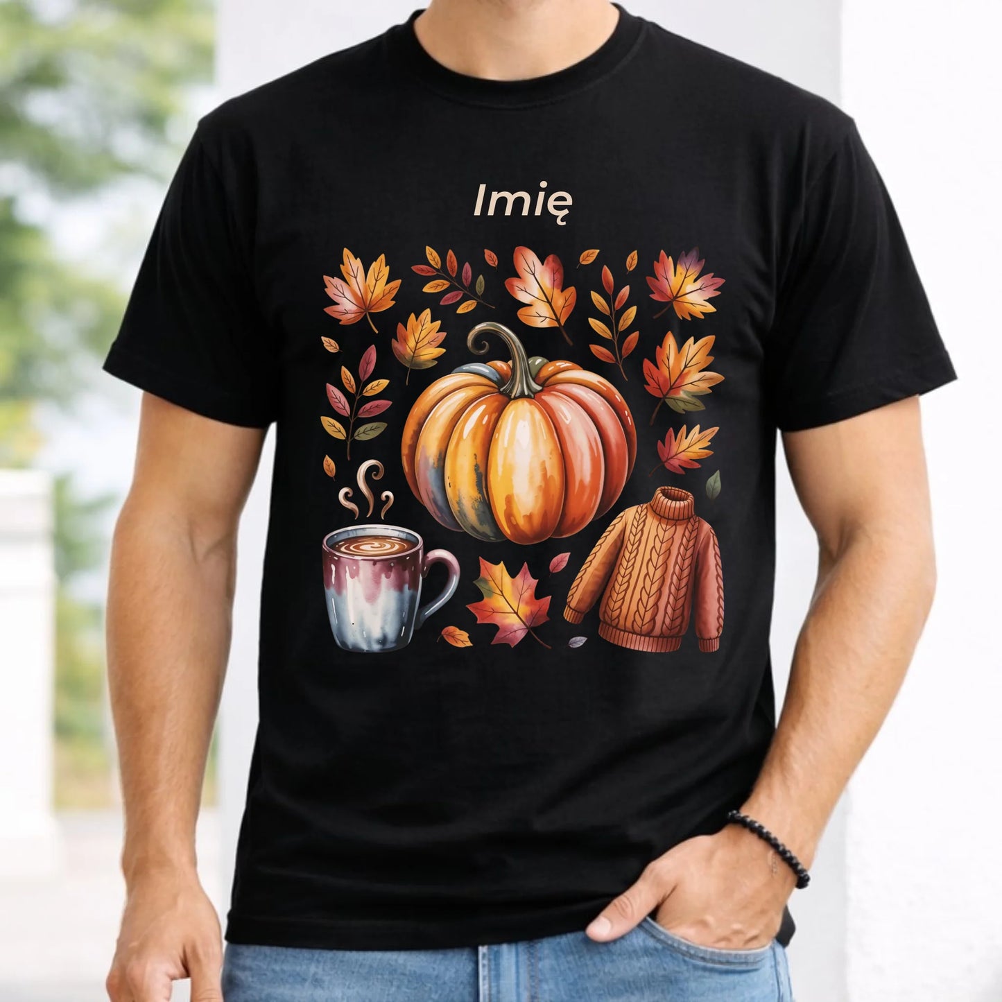 Koszulka męska jesienna - Złota jesień - personalizowana JS30