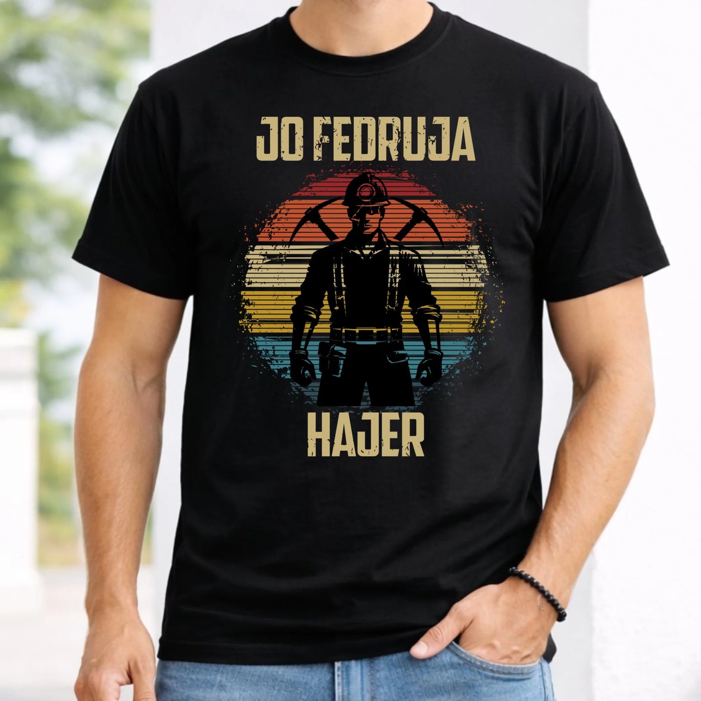Koszulka męska - prezent dla górnika - Jo fedruja Hajer G26