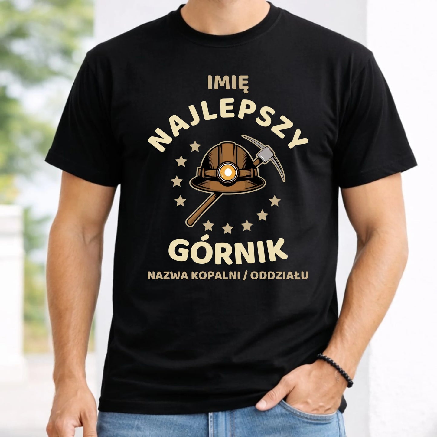 Koszulka męska - prezent dla górnika - Najlepszy górnik - personalizowana G23