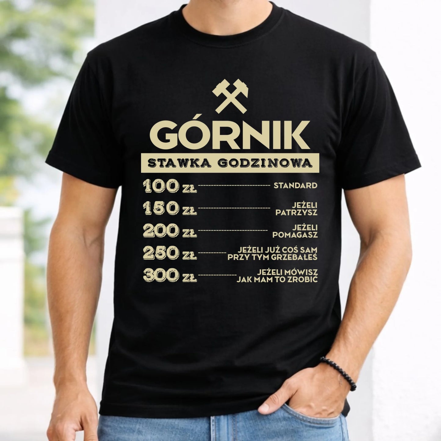 Koszulka męska - prezent dla górnika - Górnik stawka godzinowa G14
