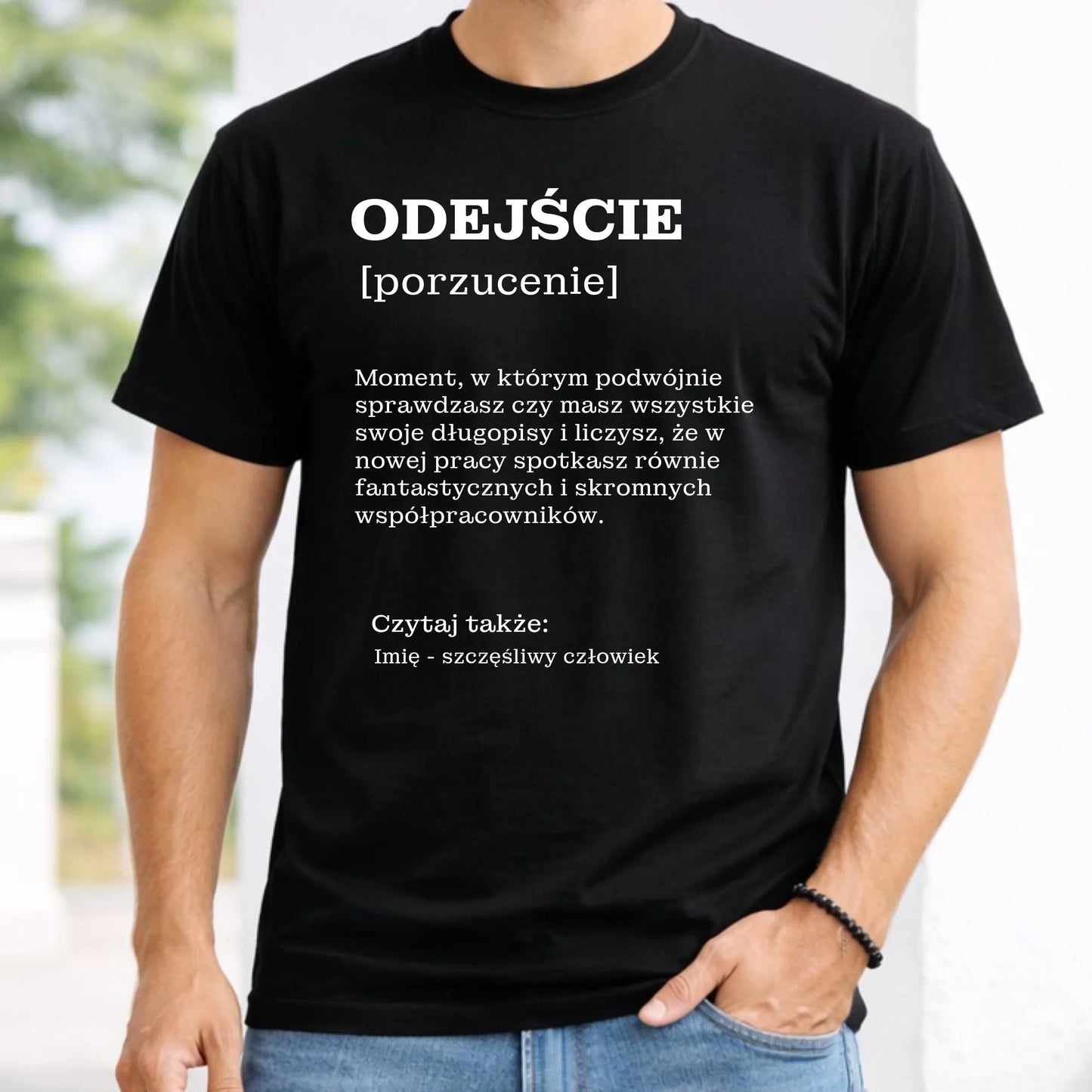 Koszulka męska - Odejście z pracy [porzucenie] - personalizowana OP01 - StoryCups.pl