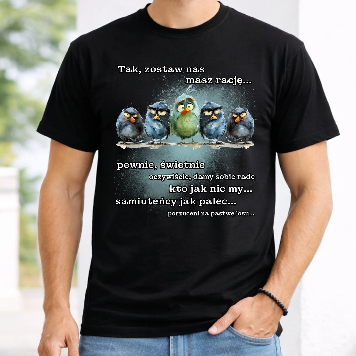 Koszulka męska na odejście z pracy - Tak, zostaw nas OP06