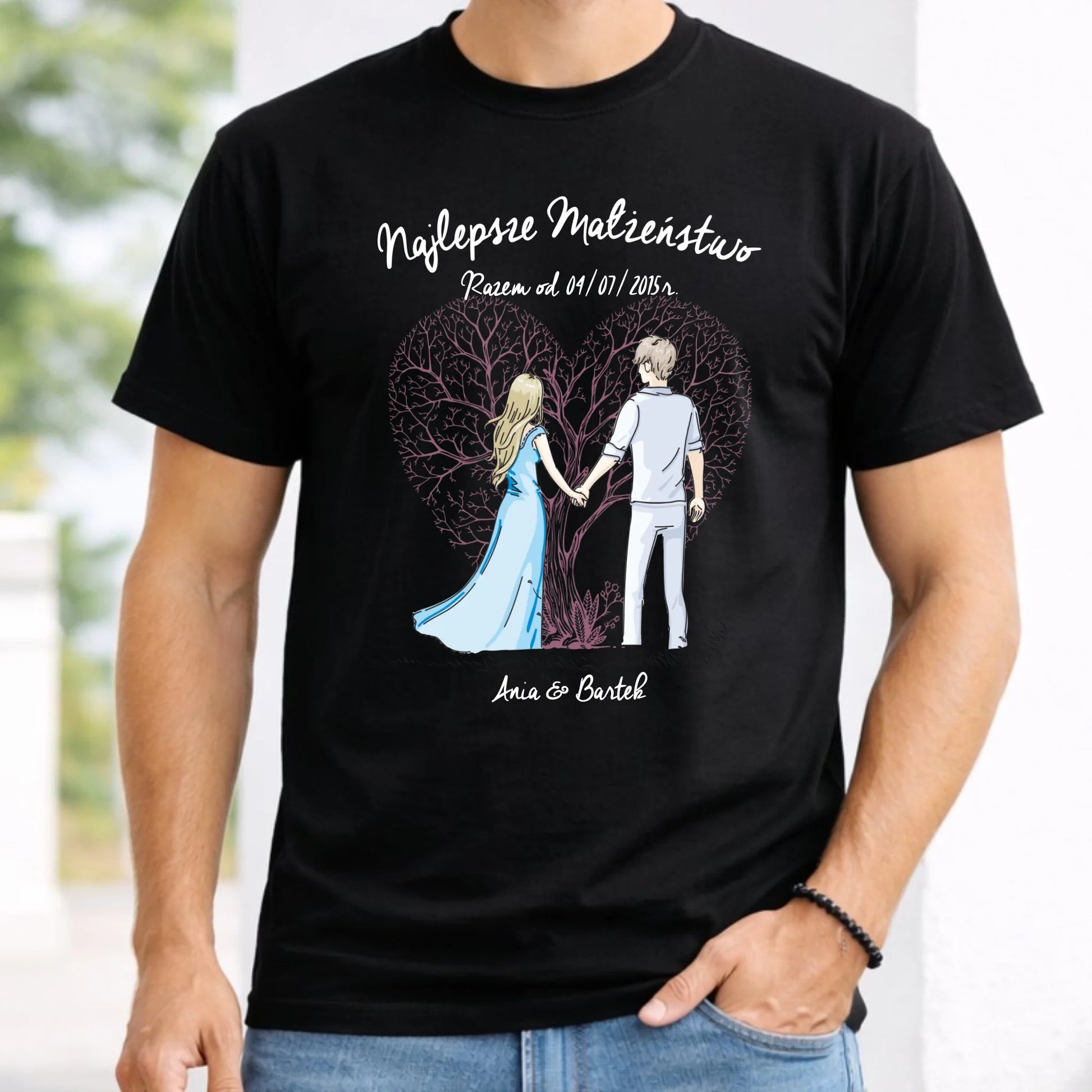 Koszulka męska - Najlepsze małżeństwo - personalizowana W03 - StoryCups.pl