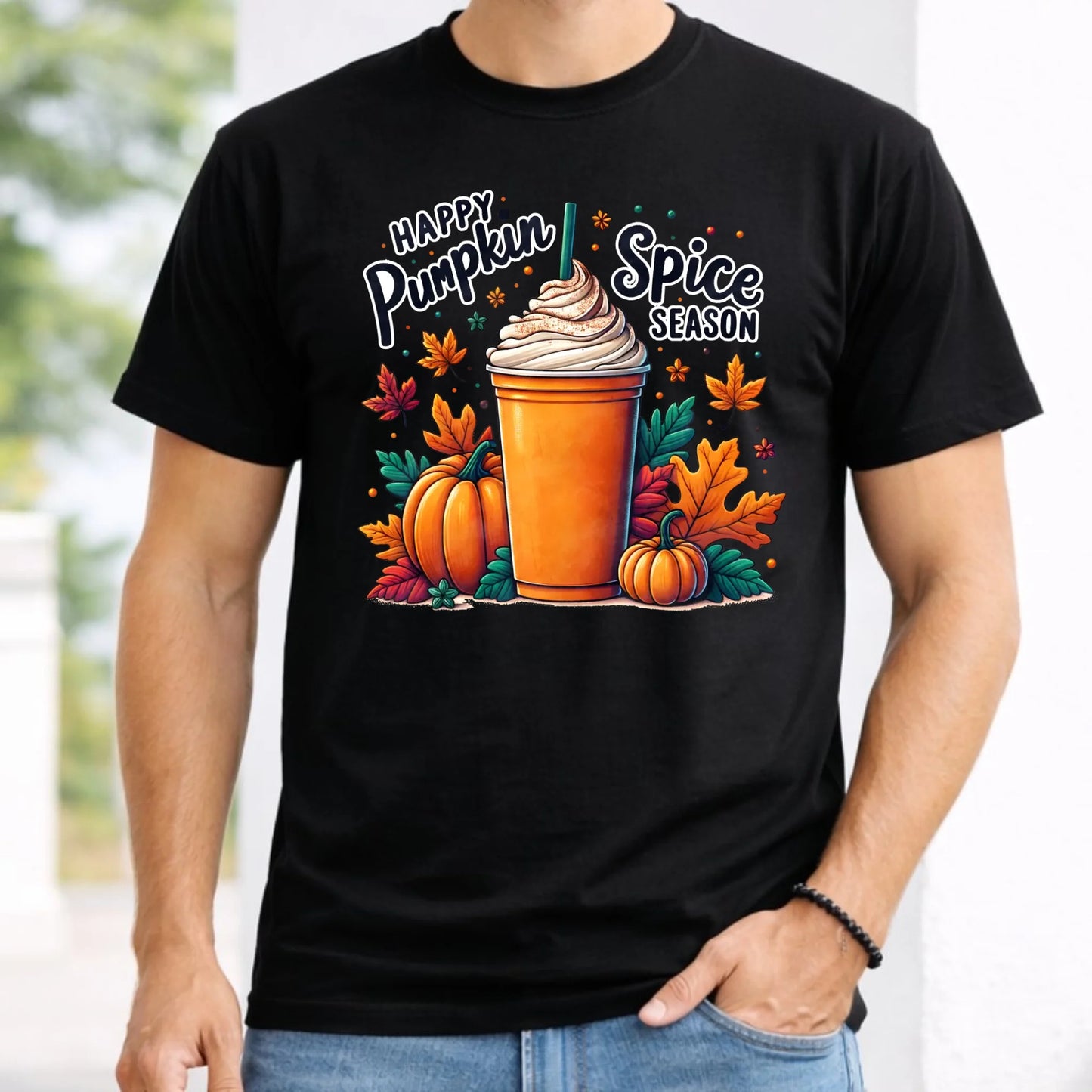 Koszulka męska jesienna - Pumpkin Spice - kawa dyniowa JS02