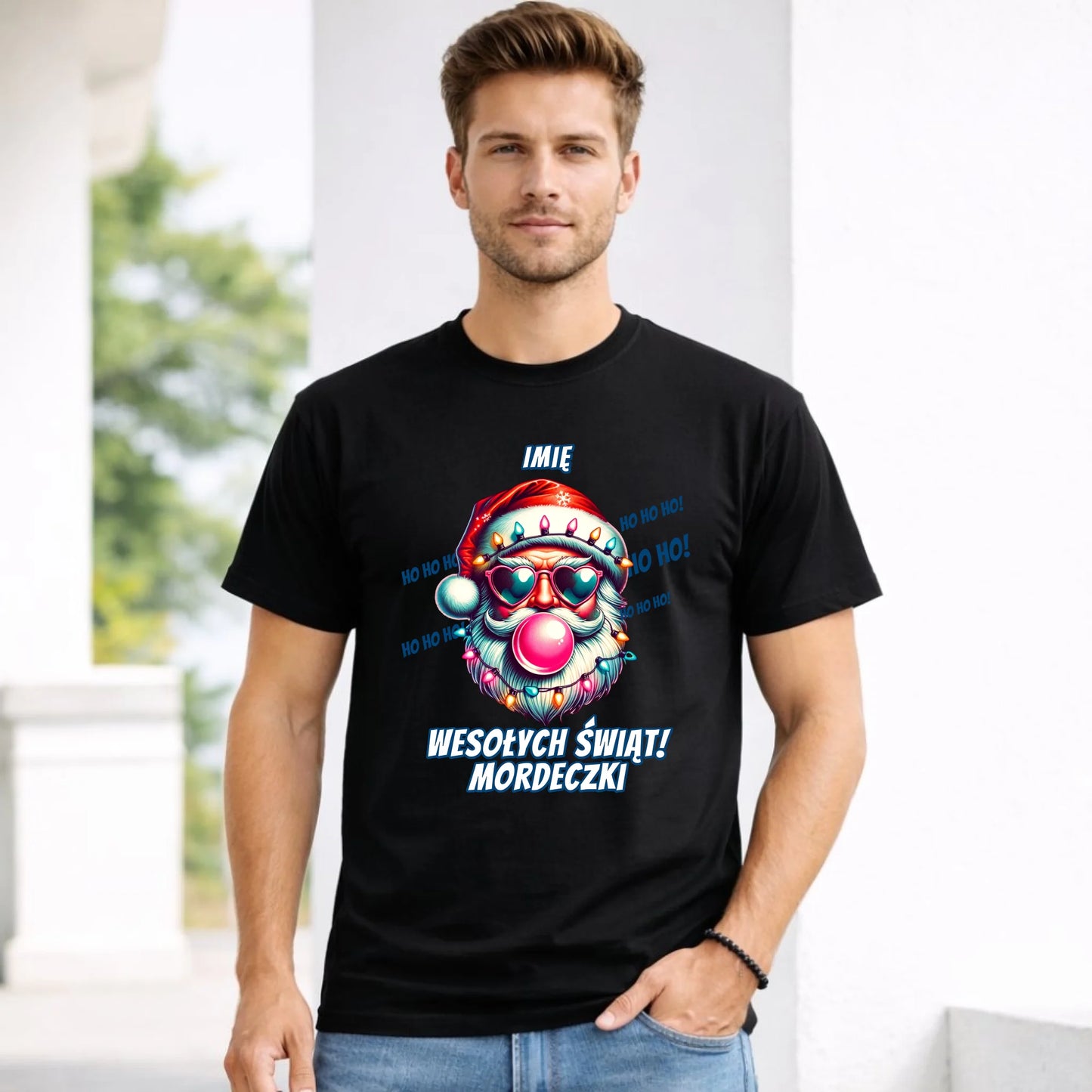 Koszulka męska świąteczna - Mikołaj Wesołych Świąt Mordeczki - personalizowana BN17