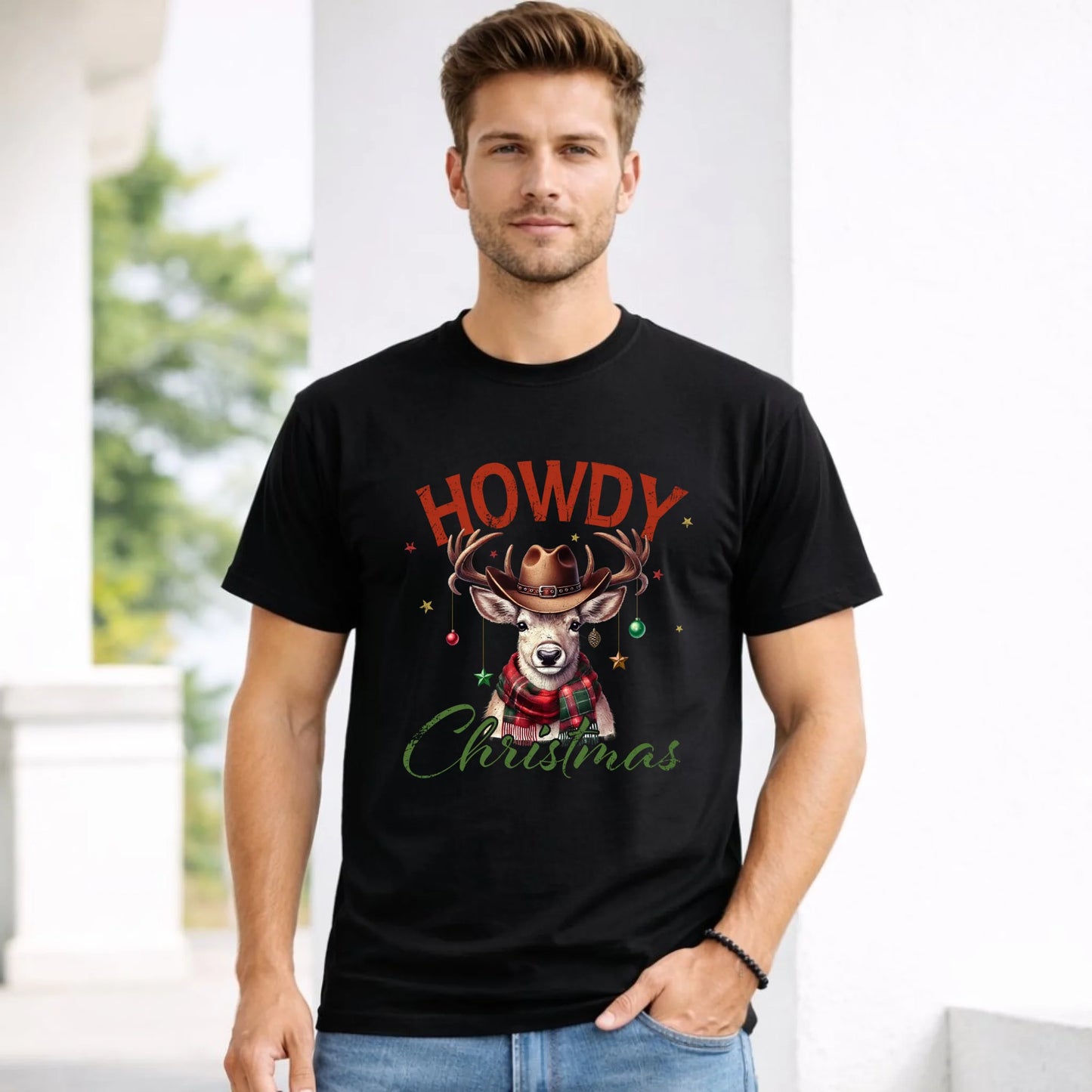 Koszulka męska świąteczna - Howdy Christmas BN54