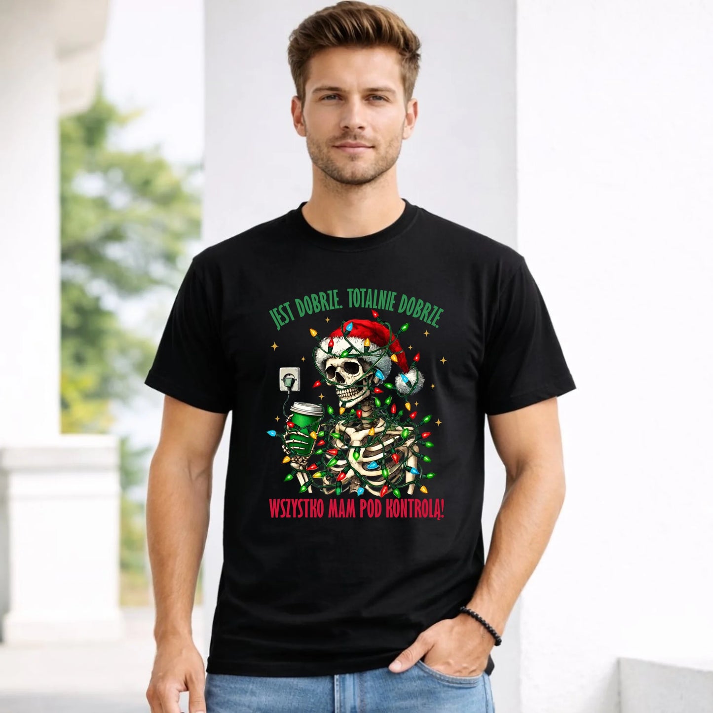 Koszulka męska świąteczna - Jest dobrze Wszystko mam pod kontrolą BN55