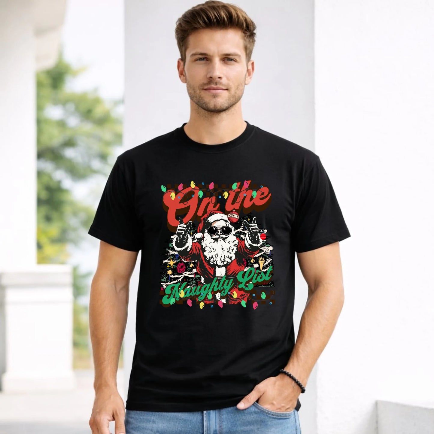 Koszulka męska świąteczna - On the Naughty List BN50