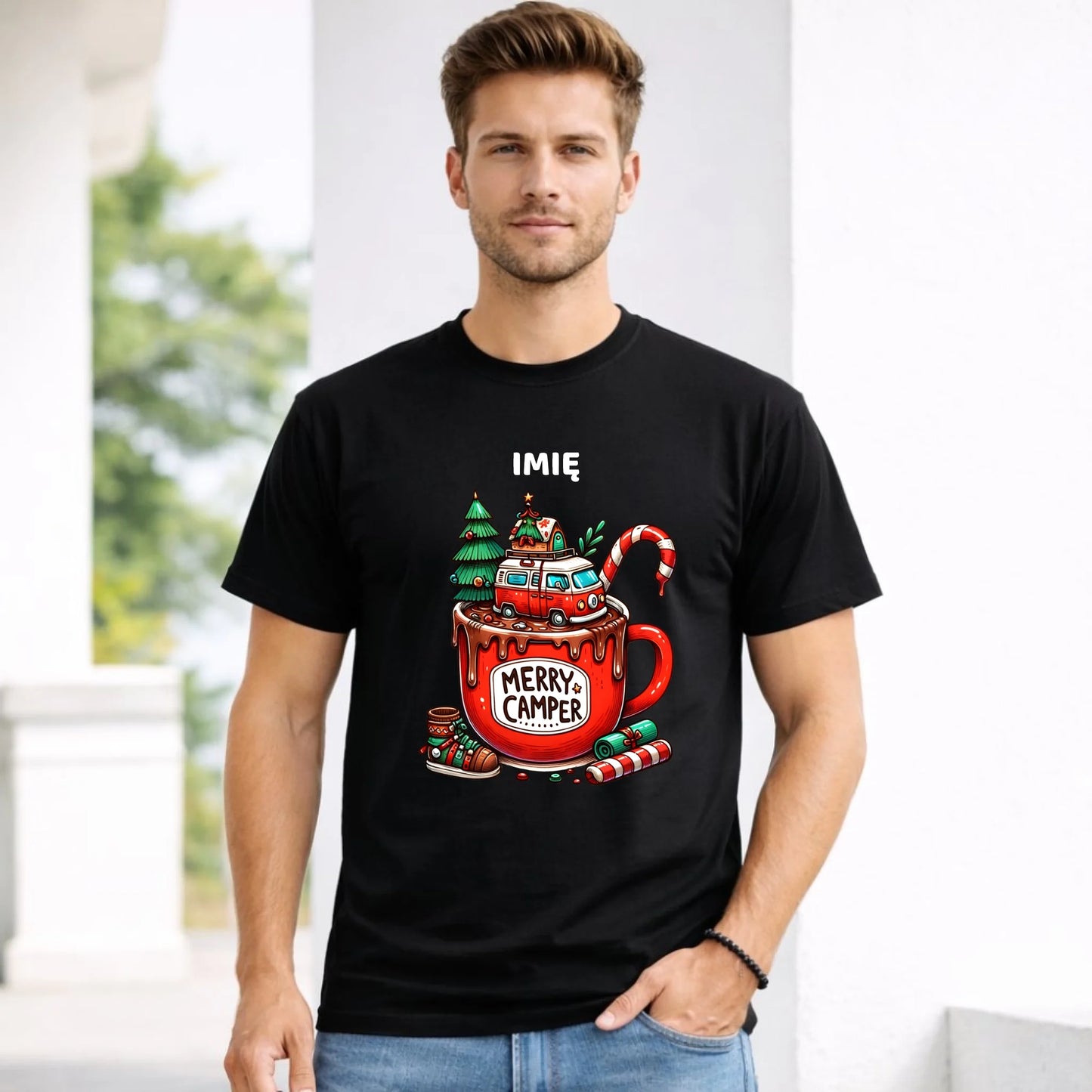 Koszulka męska świąteczna - Kamper Merry Camper - personalizowana BN43