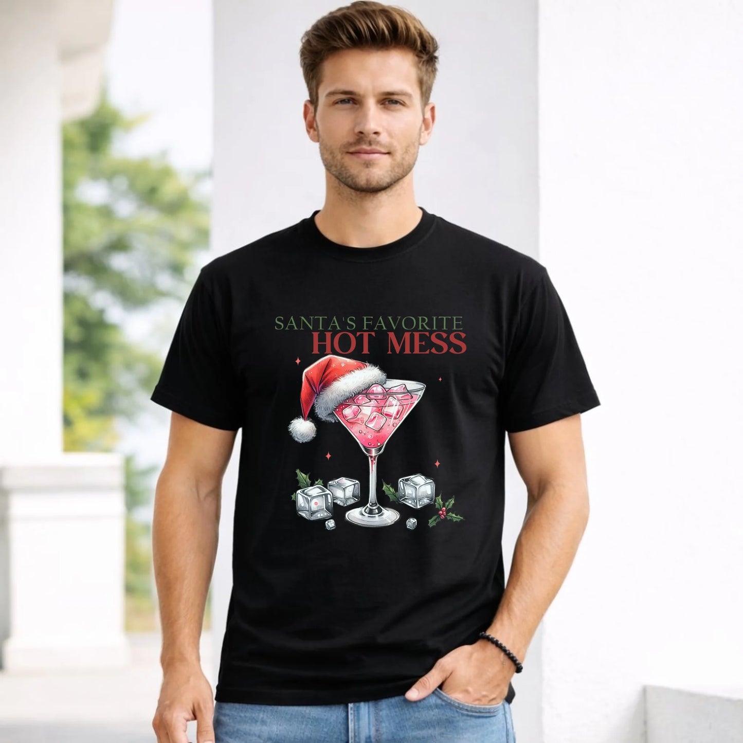 Koszulka męska świąteczna - Santa's favorite hot mess BN75