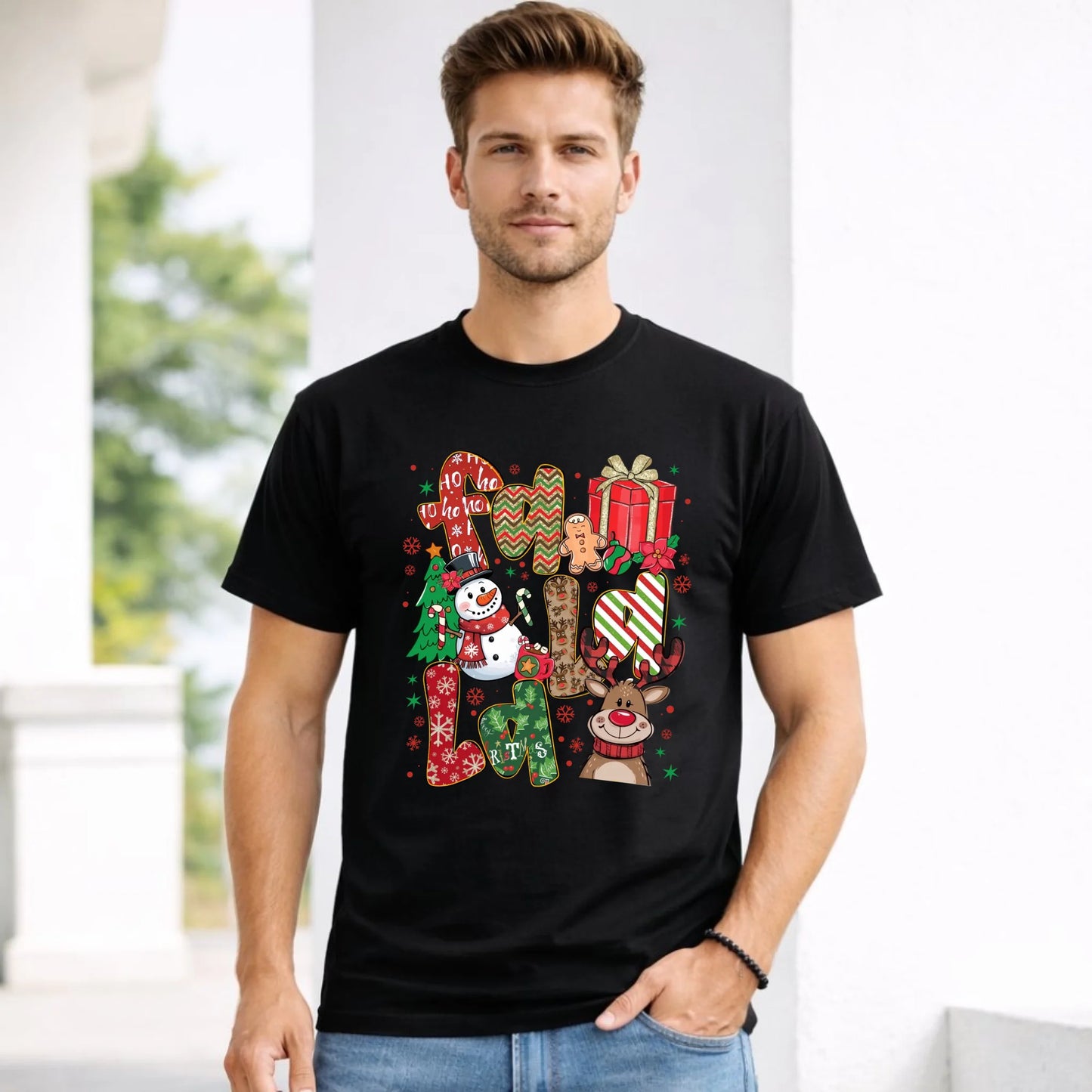 Koszulka męska świąteczna - Fa la la BN71