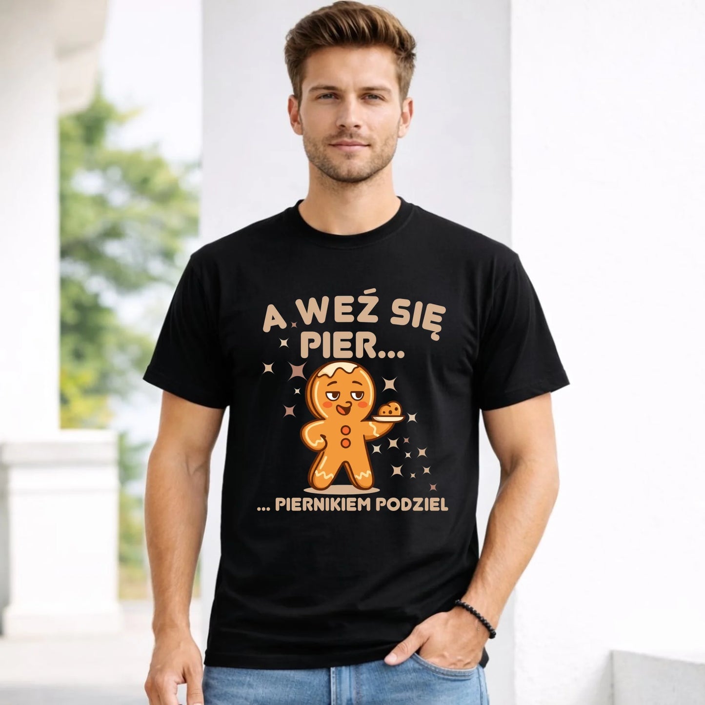 Koszulka męska świąteczna - Piernik A weź się pier... piernikiem podziel BN87