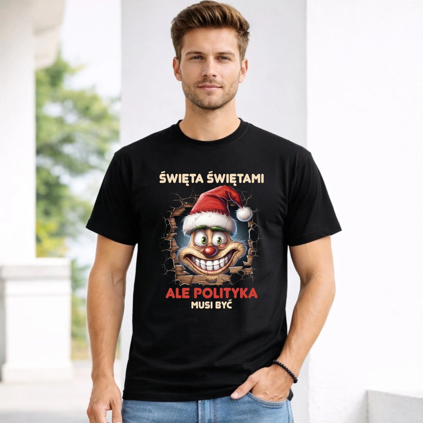 Koszulka męska świąteczna - Święta świętami ale polityka musi być BN102