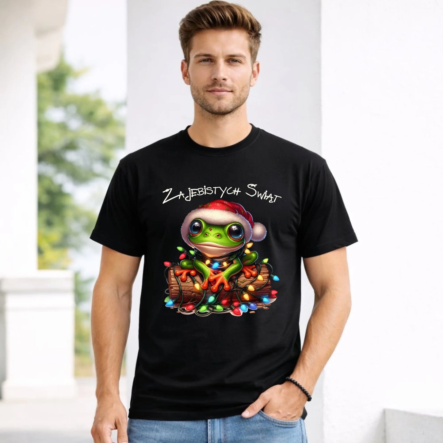 Koszulka męska świąteczna - Żaba - Żajebistych Świąt BN106
