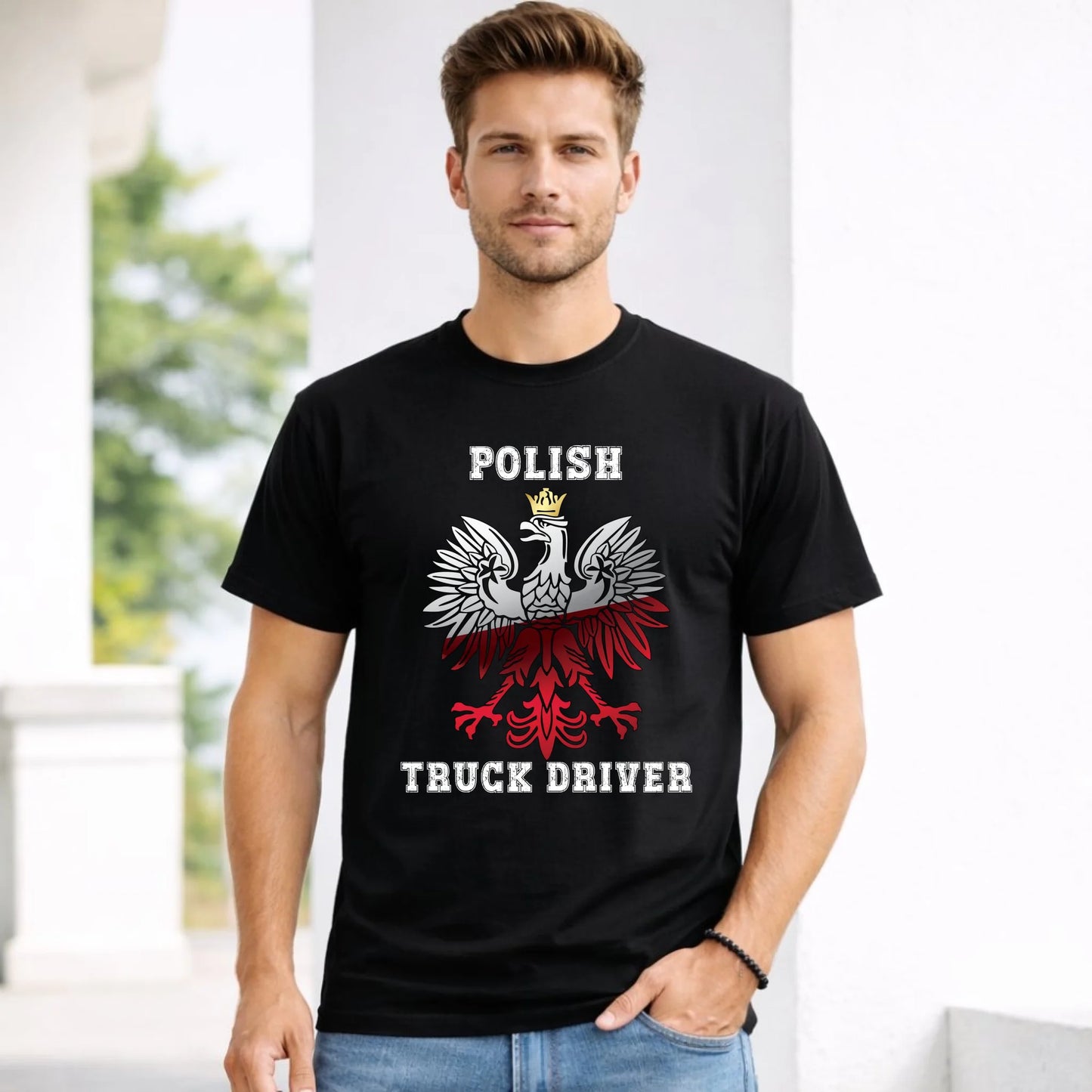 Koszulka męska dla kierowcy ciężarówki - Polish Truck Driver ZKT06