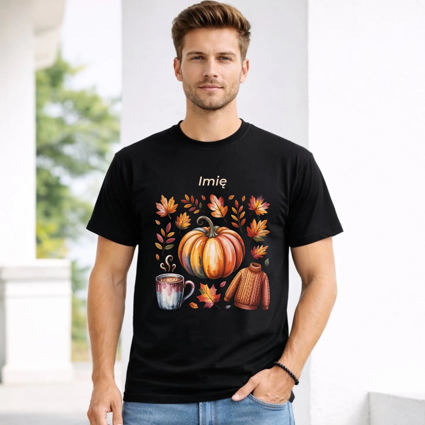 Koszulka męska jesienna - Złota jesień - personalizowana JS30