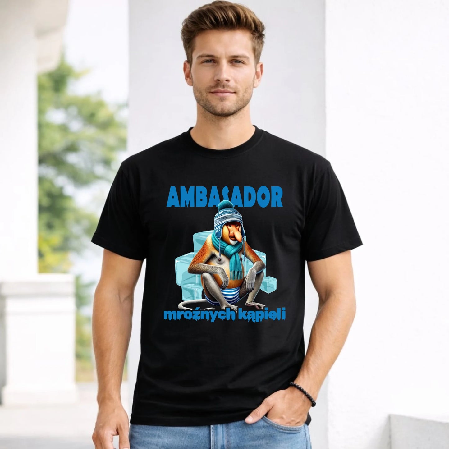 Koszulka męska - prezent dla morsa - Janusz Nosacz Mors - Ambasador mroźnych kąpieli HM03