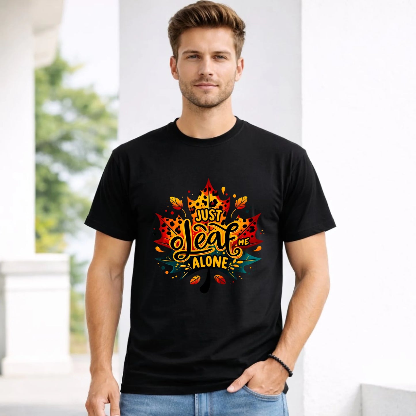 Koszulka męska jesienna - Just leaf me alone JS22