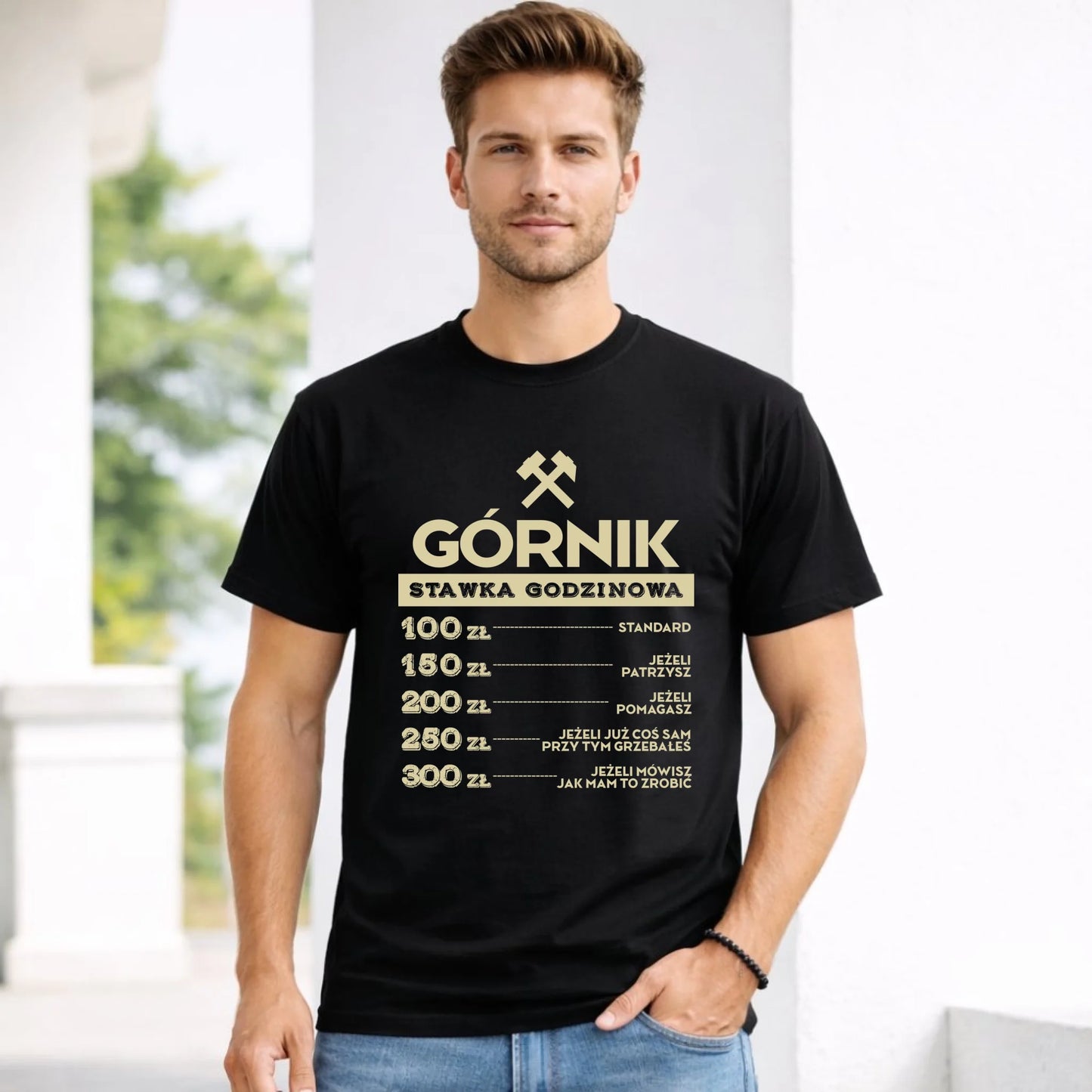 Koszulka męska - prezent dla górnika - Górnik stawka godzinowa G14