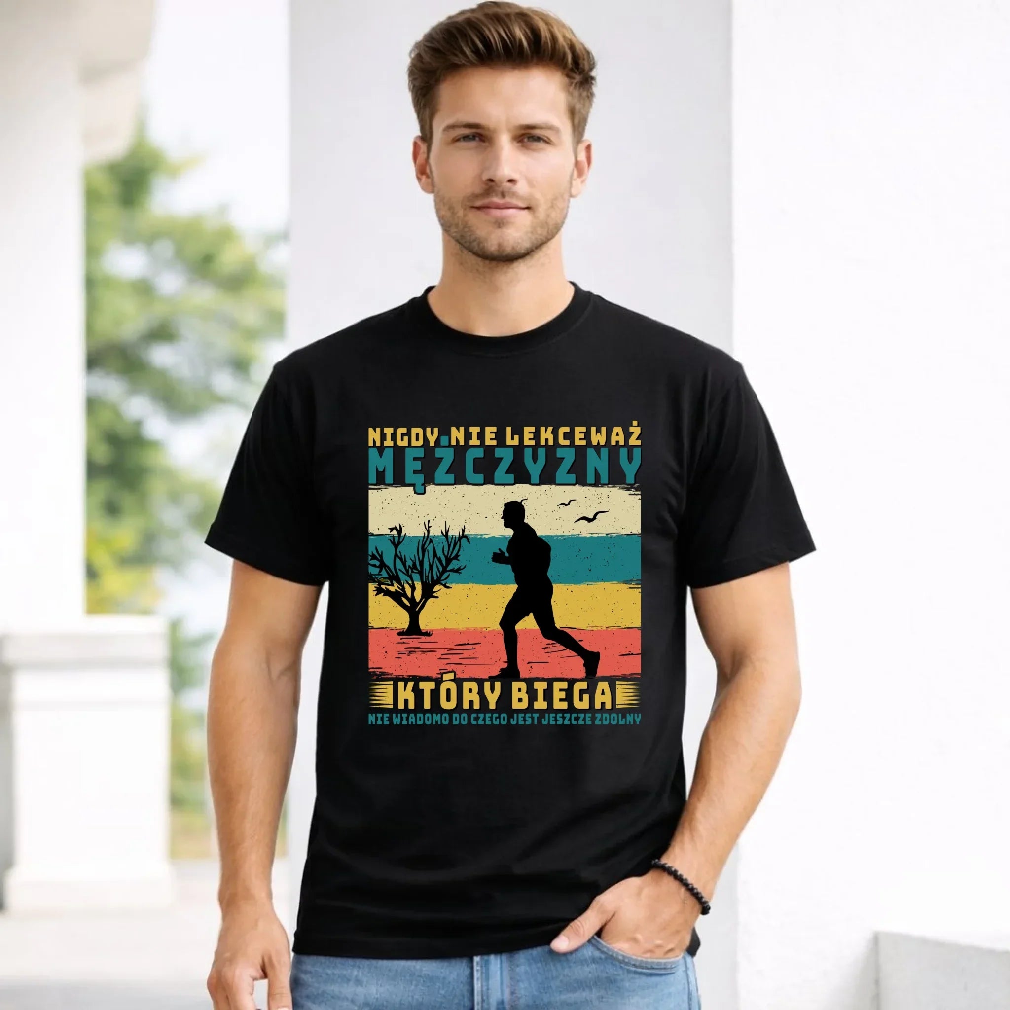 Koszulka męska dla biegacza - Nigdy nie lekceważ HB03 - StoryCups.pl