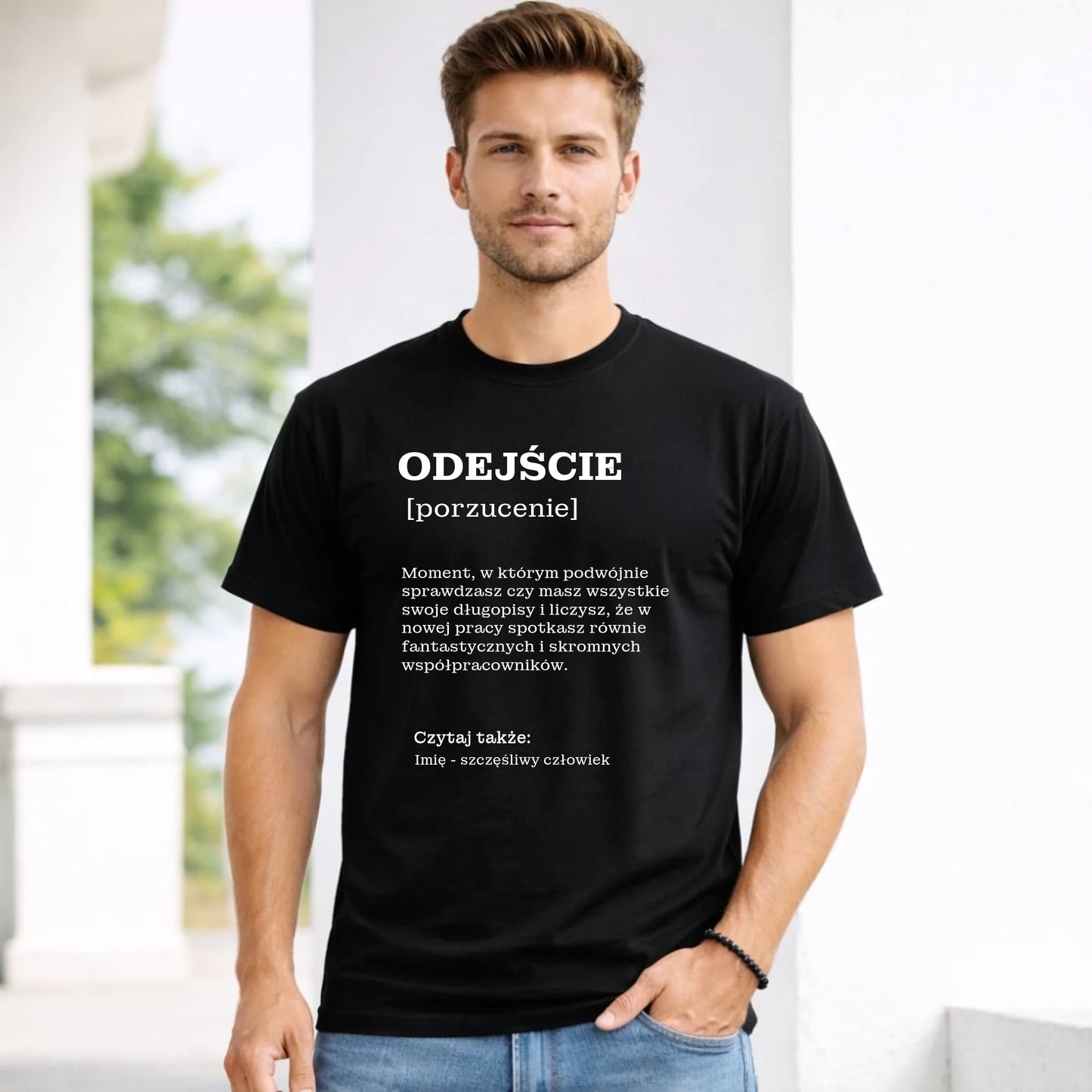 Koszulka męska - Odejście z pracy [porzucenie] - personalizowana OP01 - StoryCups.pl