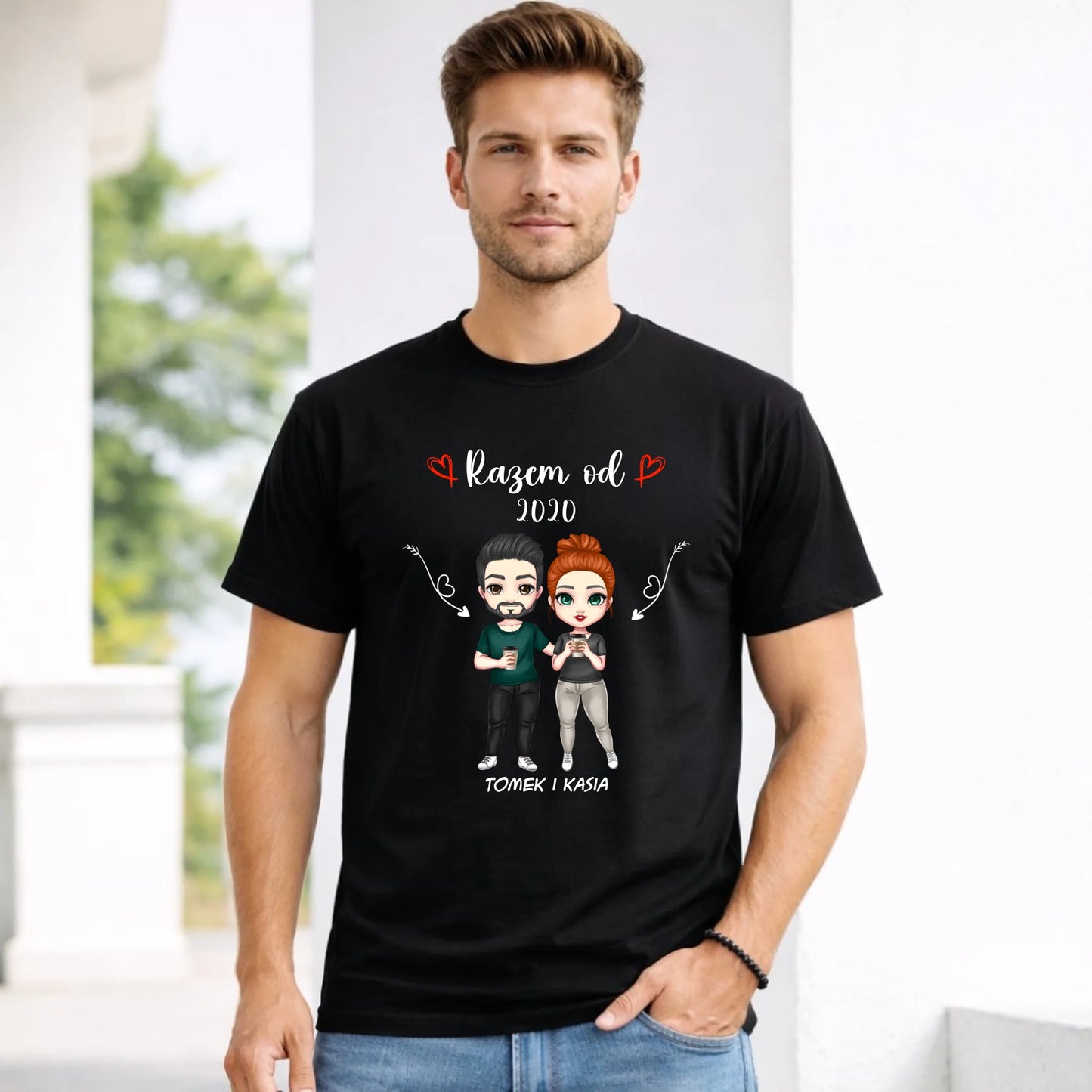 Koszulka męska - Para razem od - personalizowana W01 - StoryCups.pl