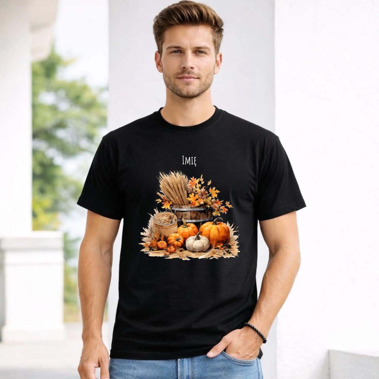 Koszulka męska na jesień - Harvest vibes - personalizowana JS09