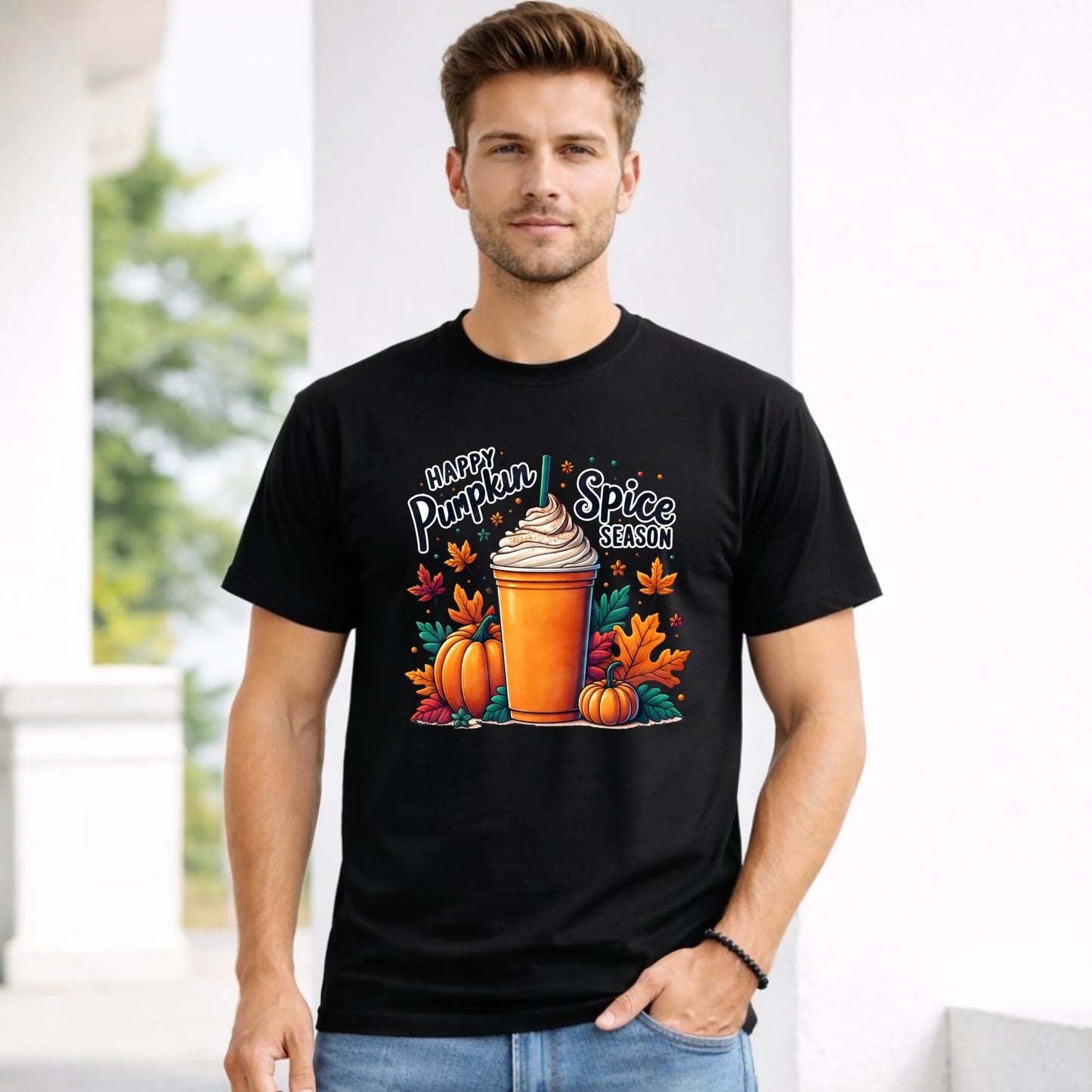 Koszulka męska jesienna - Pumpkin Spice - kawa dyniowa JS02